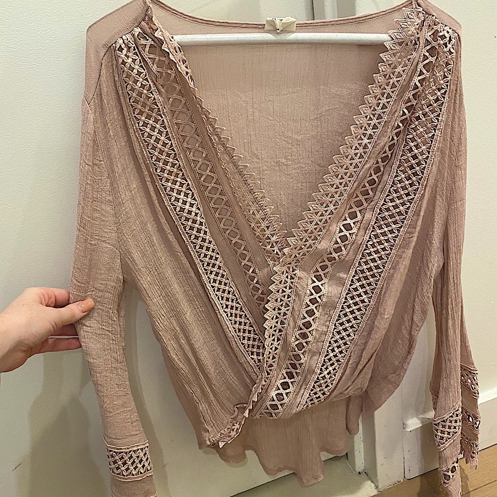 Pink draped summer top